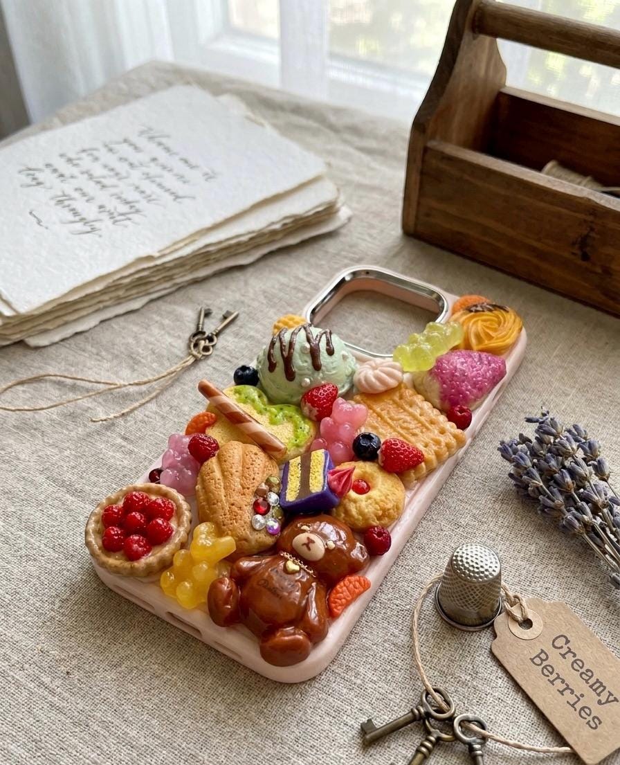 Decoden Phone Case "Barley the Bear's Sweet Carnival Vol.3" design. iPhone, Samsung Galaxy, Google Pixel