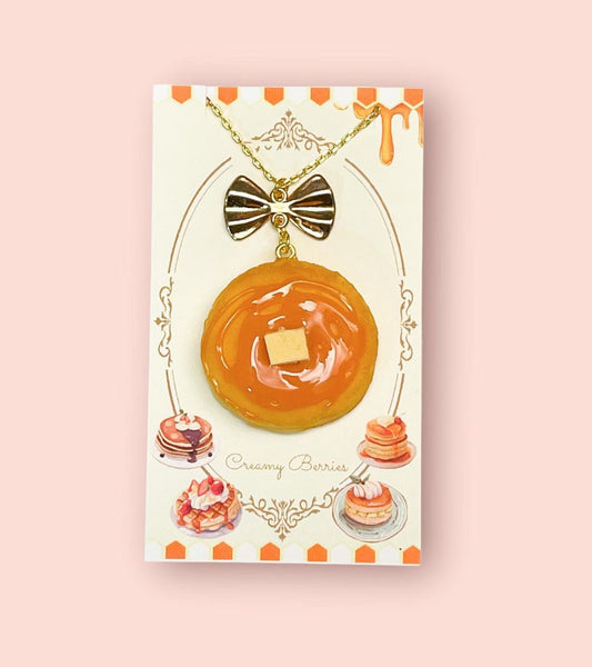 Pancake with little bow Necklace
