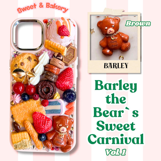 Decoden Phone Case "Barley the Bear's Sweet Carnival Vol.1" design. iPhone, Samsung Galaxy, Google Pixel