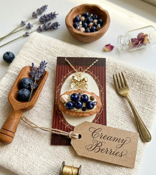Fruit Pie & Bow 18k Gold Filled Necklace