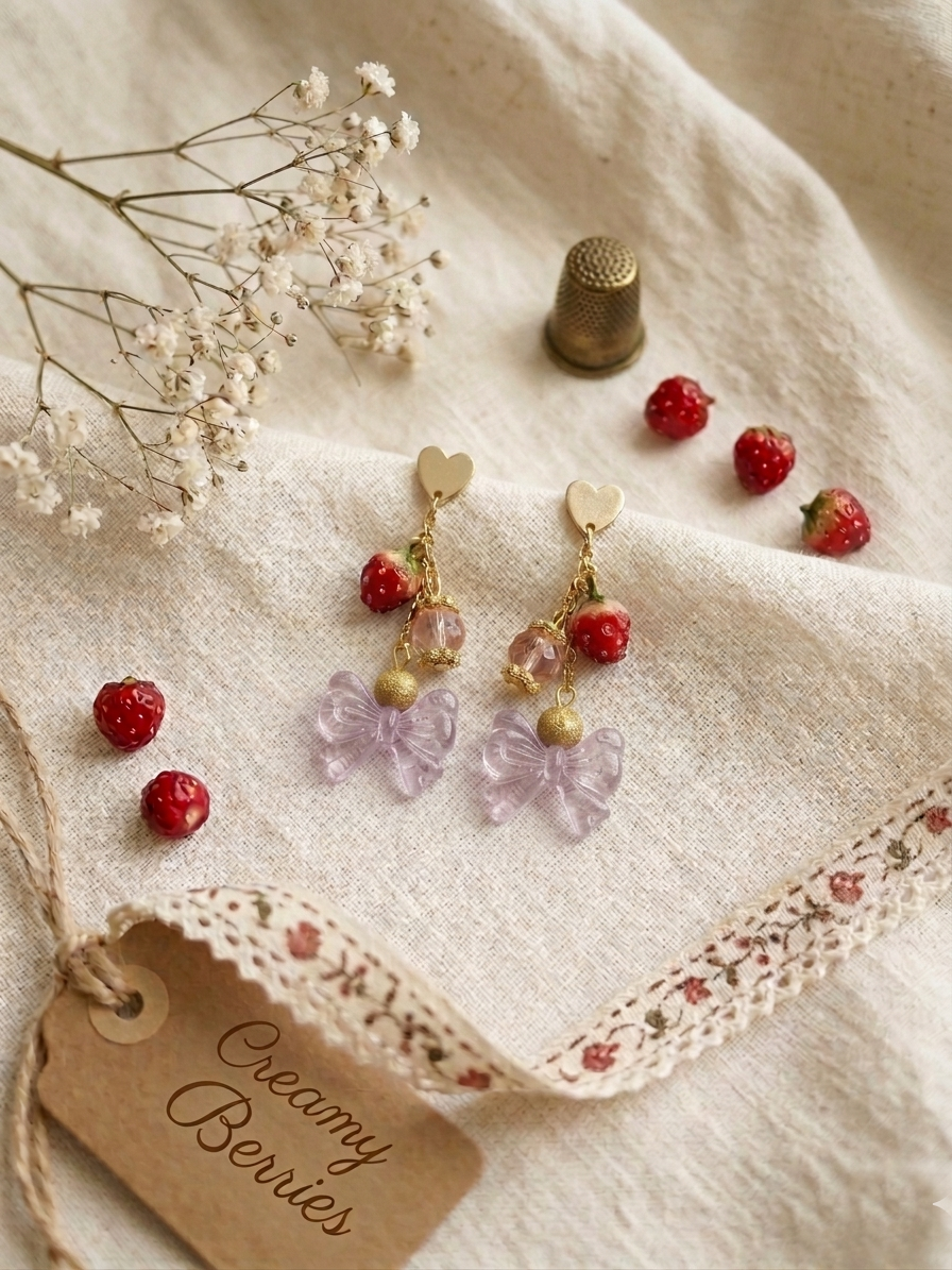 Sweetest Strawberry Picking Earrings