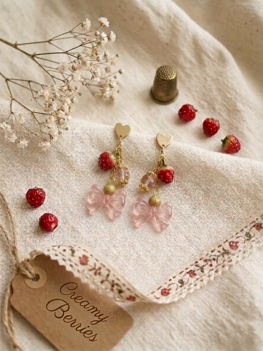 Sweetest Strawberry Picking Earrings