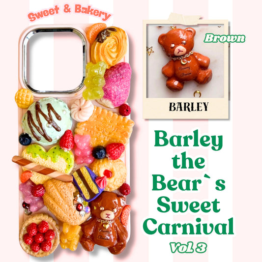 Decoden Phone Case "Barley the Bear's Sweet Carnival Vol.3" design. iPhone, Samsung Galaxy, Google Pixel