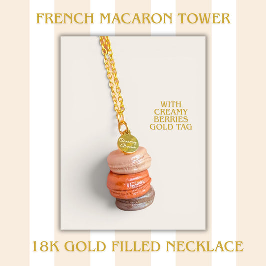 French Macaron Tower Luxe Necklace 18K Gold Filled Necklace Vol. 1