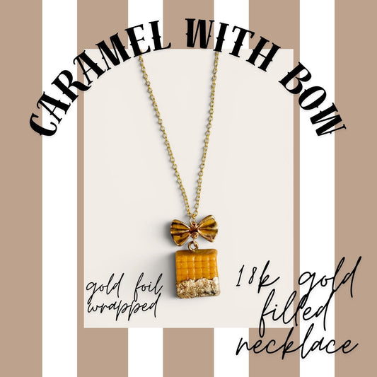 Gold Foil Wrapped Caramel 18k Gold Filled Necklace