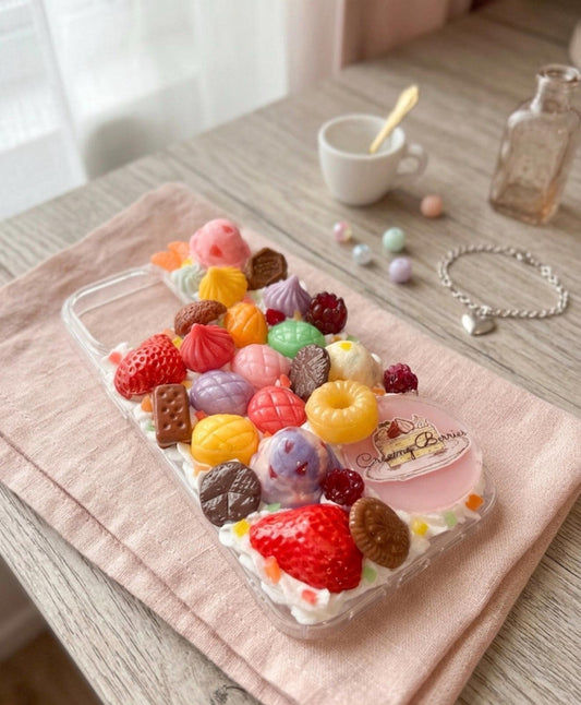 Decoden Phone Case "Sweet Sugar Candy Rush" design. iPhone, Samsung Galaxy, Google Pixel