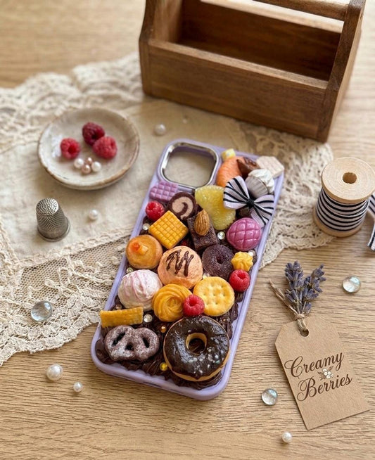 Decoden Phone Case "Choco Berry Wonderland Party Vol.1" design. iPhone, Samsung Galaxy, Google Pixel