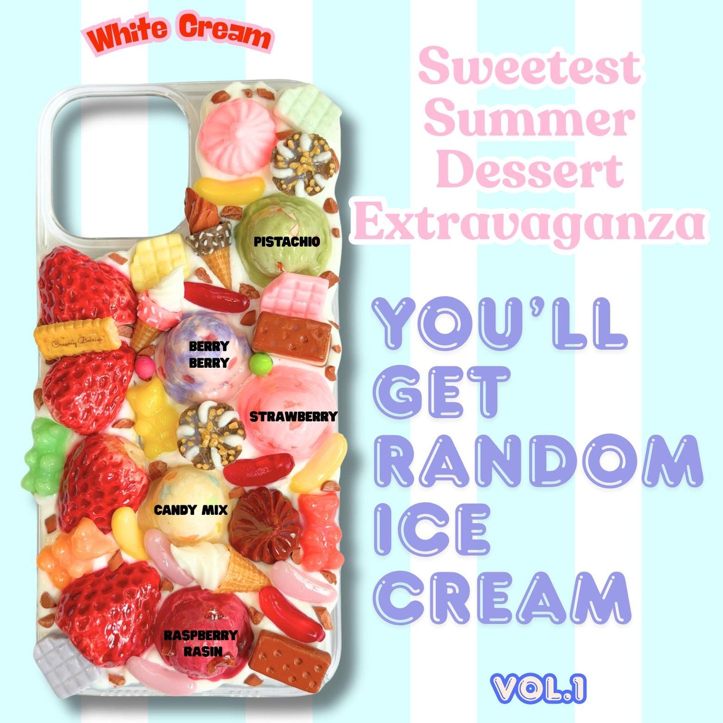 Decoden Phone Case "Sweetest Summer Dessert Extravaganza vol.1" design. iPhone, Samsung Galaxy, Google Pixel