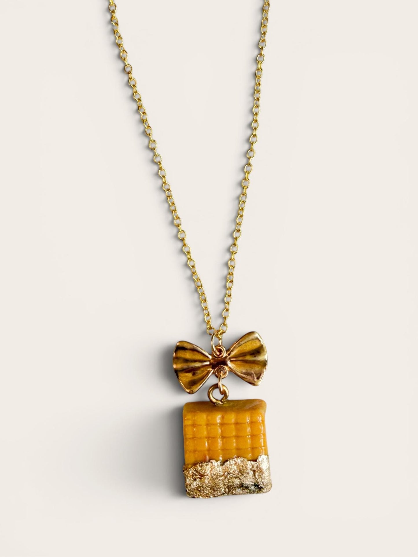Gold Foil Wrapped Caramel 18k Gold Filled Necklace