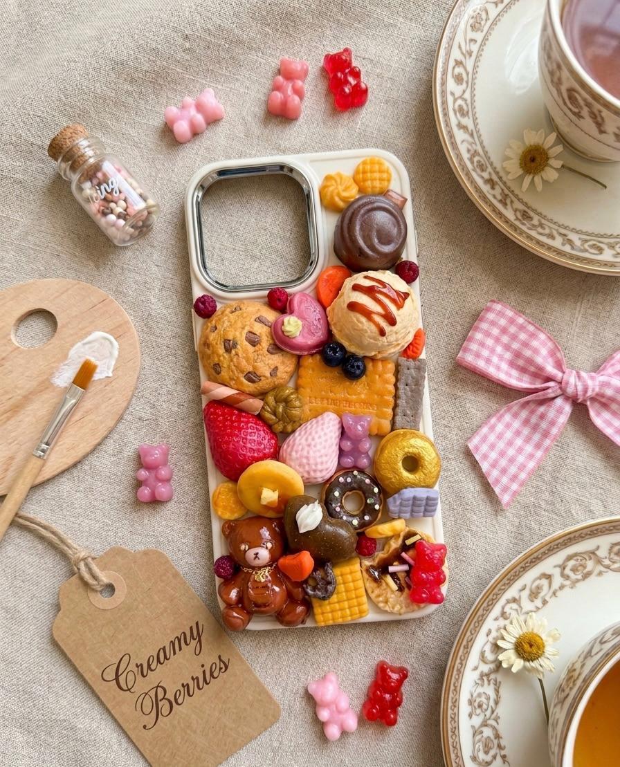 Decoden Phone Case "Barley the Bear's Sweet Carnival Vol.2" design. iPhone, Samsung Galaxy, Google Pixel
