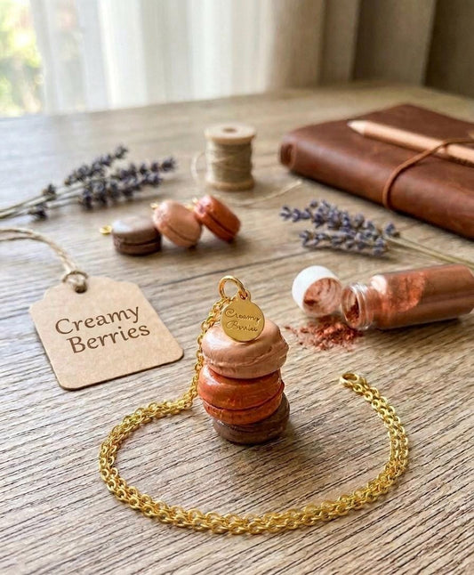 French Macaron Tower Luxe Necklace 18K Gold Filled Necklace Vol. 1